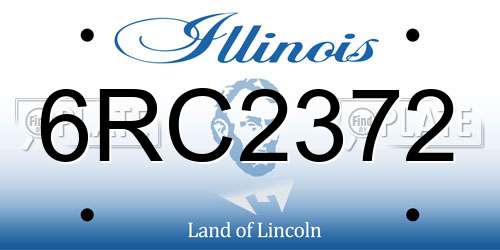 6RC2372 Illinois License Plate