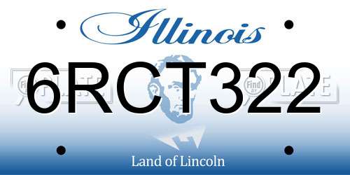 6RCT322 Illinois License Plate