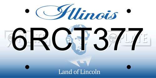 6RCT377 Illinois License Plate