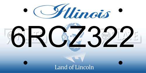 6RCZ322 Illinois License Plate
