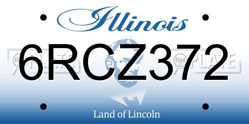 6RCZ372 Illinois License Plate