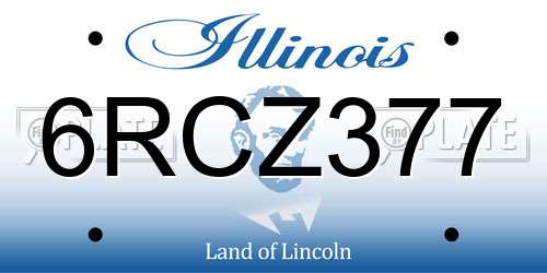6RCZ377 Illinois License Plate