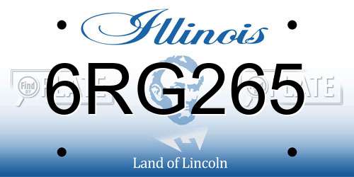 6RG265 Illinois License Plate