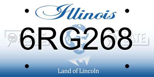 6RG268 Illinois License Plate