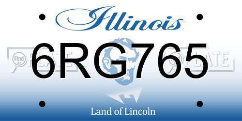 6RG765 Illinois License Plate