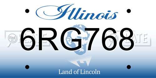 6RG768 Illinois License Plate