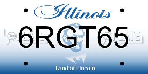6RGT65 Illinois License Plate