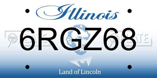 6RGZ68 Illinois License Plate