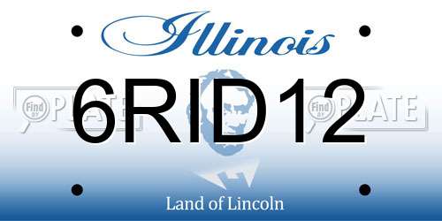 6RID12 Illinois License Plate