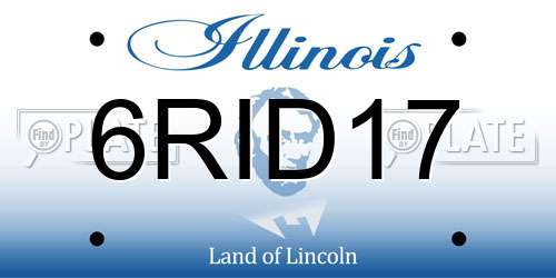 6RID17 Illinois License Plate