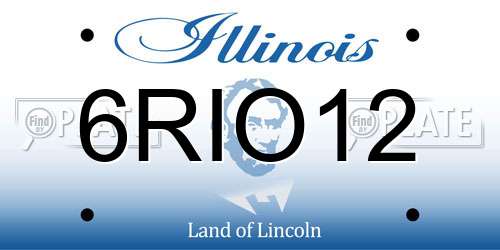 6RIO12 Illinois License Plate