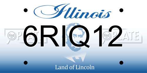 6RIQ12 Illinois License Plate