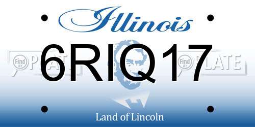 6RIQ17 Illinois License Plate