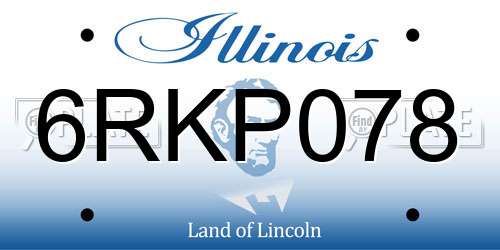 6RKP078 Illinois License Plate