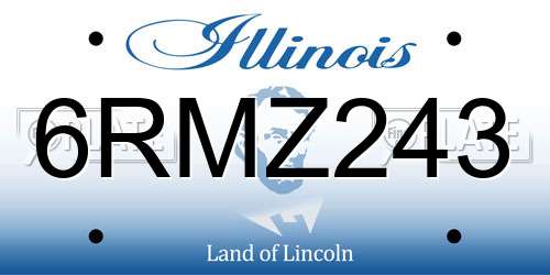 6RMZ243 Illinois License Plate