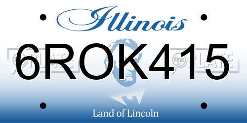 6ROK415 Illinois License Plate