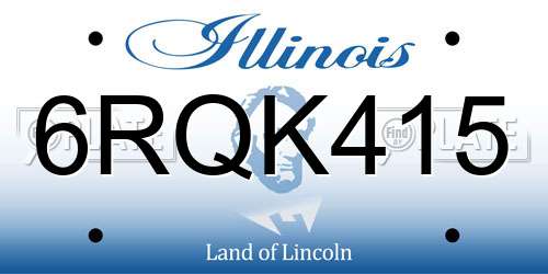 6RQK415 Illinois License Plate