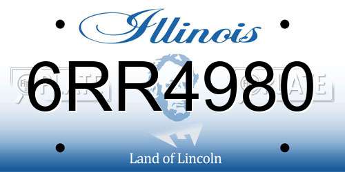 6RR4980 Illinois License Plate