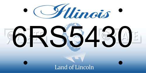6RS5430 Illinois License Plate