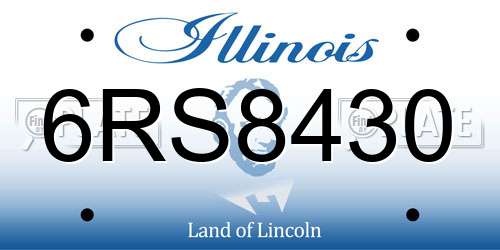 6RS8430 Illinois License Plate