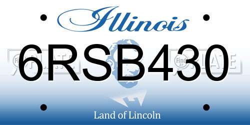 6RSB430 Illinois License Plate