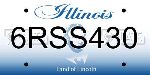 6RSS430 Illinois License Plate