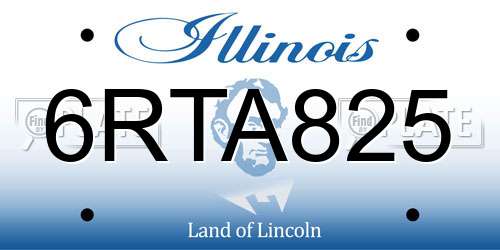 6RTA825 Illinois License Plate