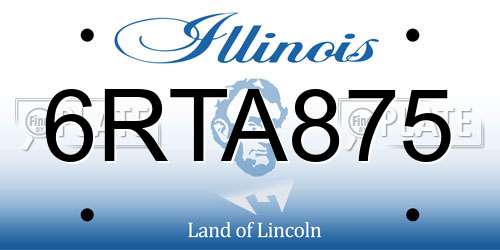 6RTA875 Illinois License Plate