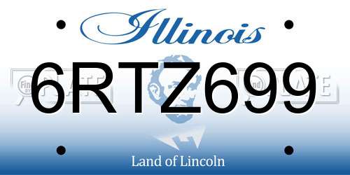 6RTZ699 Illinois License Plate