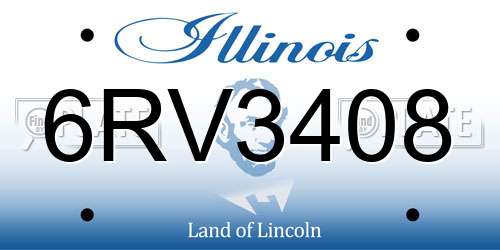 6RV3408 Illinois License Plate