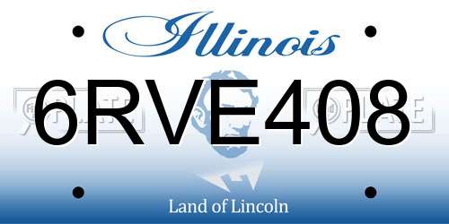6RVE408 Illinois License Plate