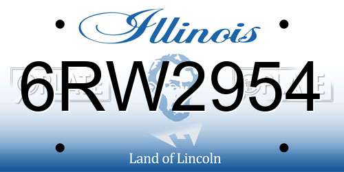 6RW2954 Illinois License Plate