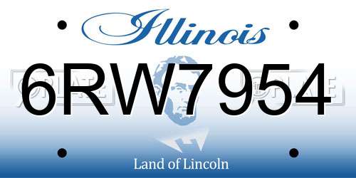6RW7954 Illinois License Plate
