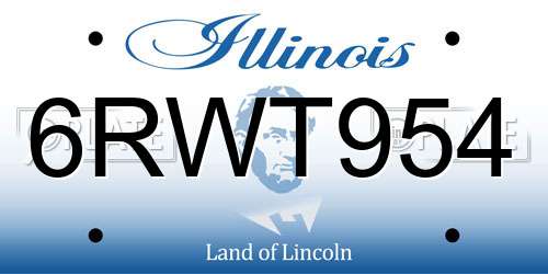 6RWT954 Illinois License Plate
