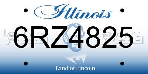 6RZ4825 Illinois License Plate