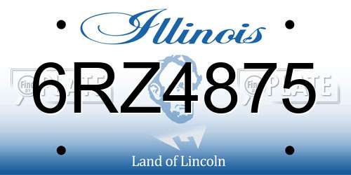 6RZ4875 Illinois License Plate