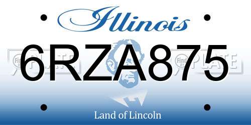 6RZA875 Illinois License Plate