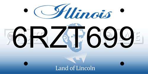 6RZT699 Illinois License Plate