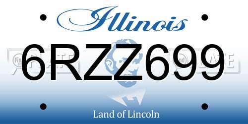 6RZZ699 Illinois License Plate