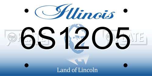 6S12O5 Illinois License Plate