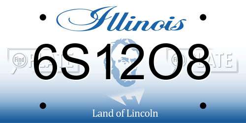 6S12O8 Illinois License Plate