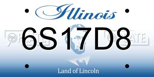 6S17D8 Illinois License Plate
