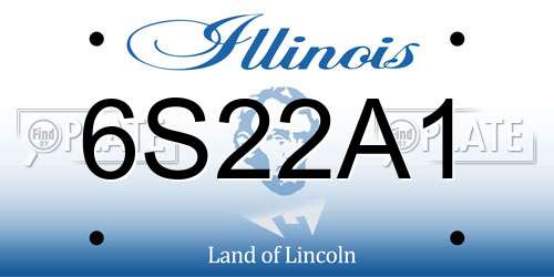 6S22A1 Illinois License Plate