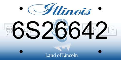 6S26642 Illinois License Plate