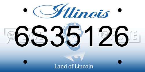 6S35126 Illinois License Plate