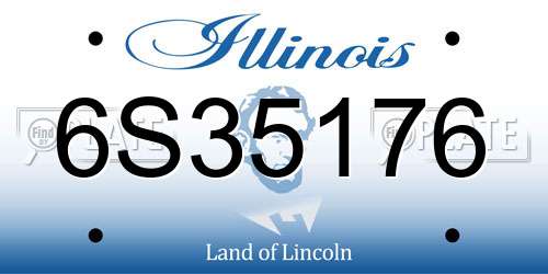 6S35176 Illinois License Plate