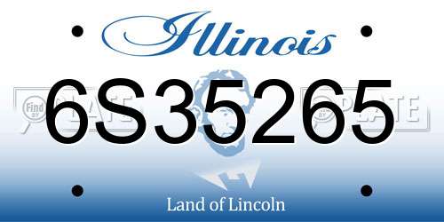 6S35265 Illinois License Plate