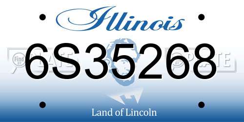 6S35268 Illinois License Plate