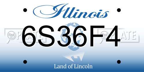 6S36F4 Illinois License Plate
