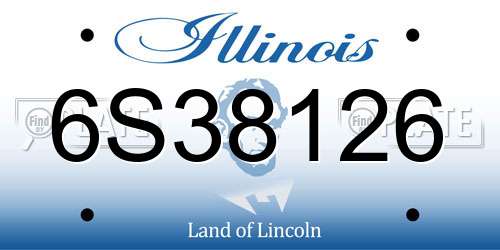 6S38126 Illinois License Plate
